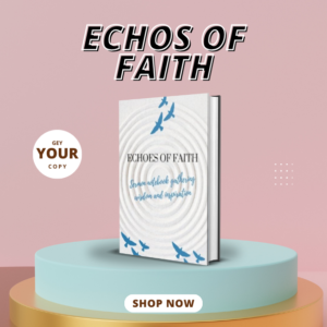 heavenly scene with doves title Echos of Faith logbook