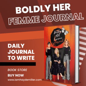Beautiful red and black with 3 fierce woman titled Boldy her Femme journal