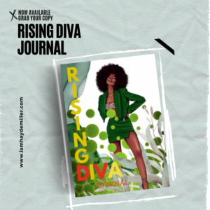 This beautiful green and yellow backround with a black beautiful woman daily journal