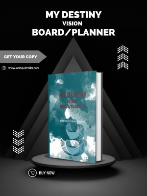 Vision board and daily planner teal and green cover called -My destiny vision board planner
